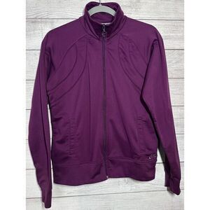 Nike Women M Jacket Athletic Purple Pink Full Zip Fitted‎ Athletic Wear Pockets
